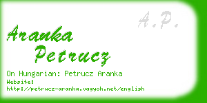 aranka petrucz business card